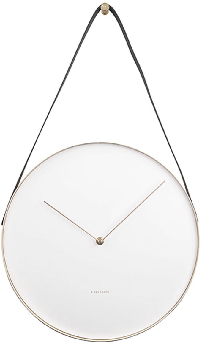 Karlsson Wandklok Belt - Metaal Wit - Ø34cm - Scandinavisch