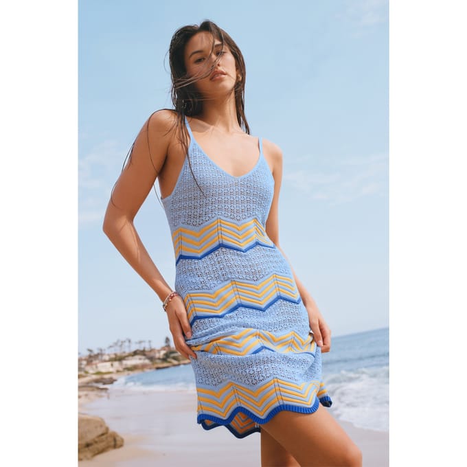 Good View Chevron Cover-Up Minijurk