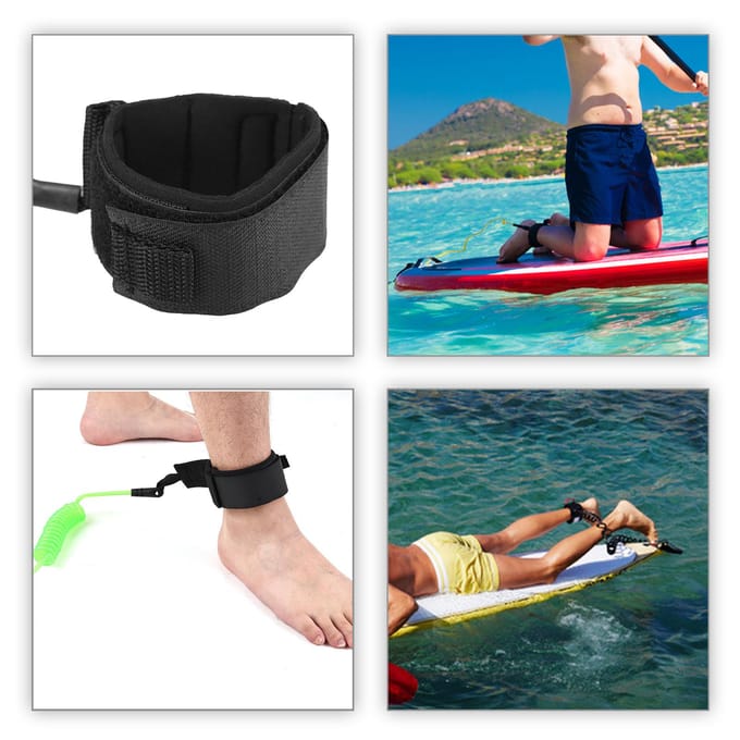 1.2m/ 4ft Surfboard Leash Opgerold Sup Leash Beenkoord Elastische Veiligheid Outdoor SUP Riem blauw