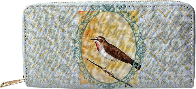 Juleeze Portemonnee 10x19 cm Groen Polyester Vogel