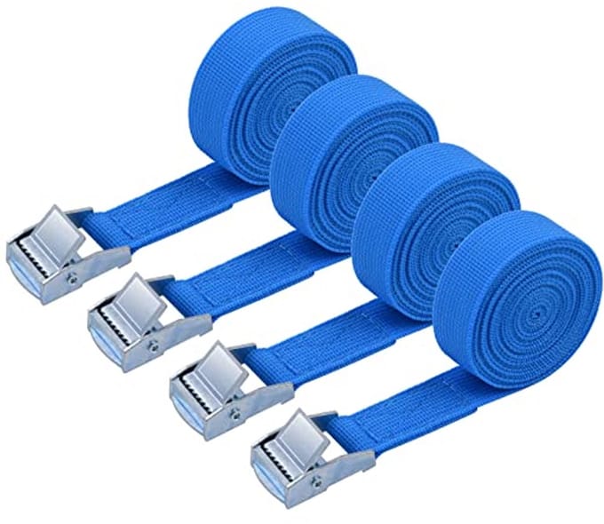Daity 4 stuks - Spanbanden - 2m x 2,5cm spanbanden - gesp lastspanbanden - geschikt voor motor- - auto- - fietsendragers