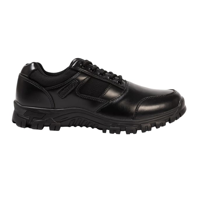 Giorgio Leren herenschoenen met logo (Zwart)