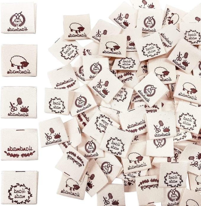 Handgemaakte Textiel Labels voor Kleding, Naaiwerk en Creatieve Projecten - Set van 100 Stuks