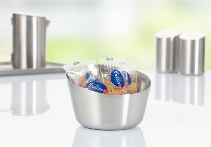 Esmeyer snack- en dipschaal VISTA, rond, zilver