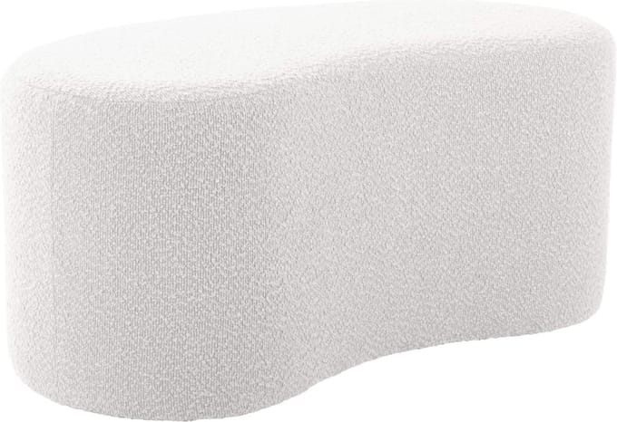 Leitmotiv Poef Ada Wave - Wit - 80x43x36cm - Scandinavisch