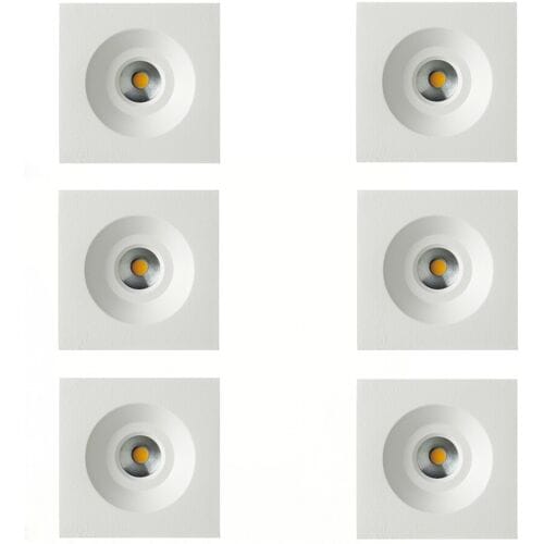 KS Verlichting spot - set van 6 Ivy inbouwspot - vierkant - waterdicht - Wit