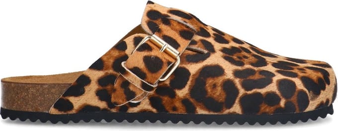 Sacha - Dames - Leopard clogs met gesp - Maat 37