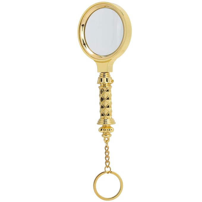 Zinklegering Gekerfd Handvat Vergrootglas Ouder Lezen Vergrootglas met Sleutelhanger 60mm