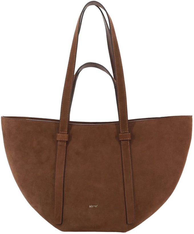 abro Leren schoudertas shopper Leather Suede Shopper Cosmo Wood bruine