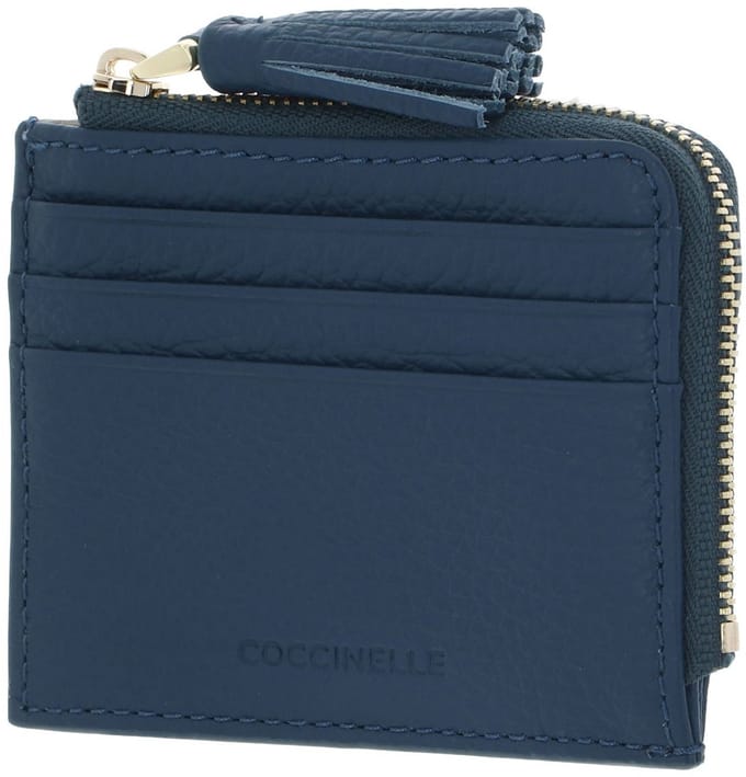 COCCINELLE Leren kaarthoes Tassel Credit Card Holder Deep Blue blauw