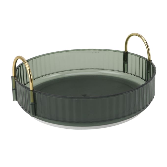 Ronde Opbergbak 360 Graden Draaibaar Waterdicht Transparant Bureau Organizer Displaybak met Dubbele wit