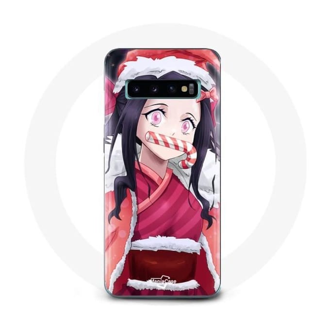 Coque pour Samsung Galaxy S10 Plus Anime Demon Slayer Kamado Nezuko Le jour de Noël 2023