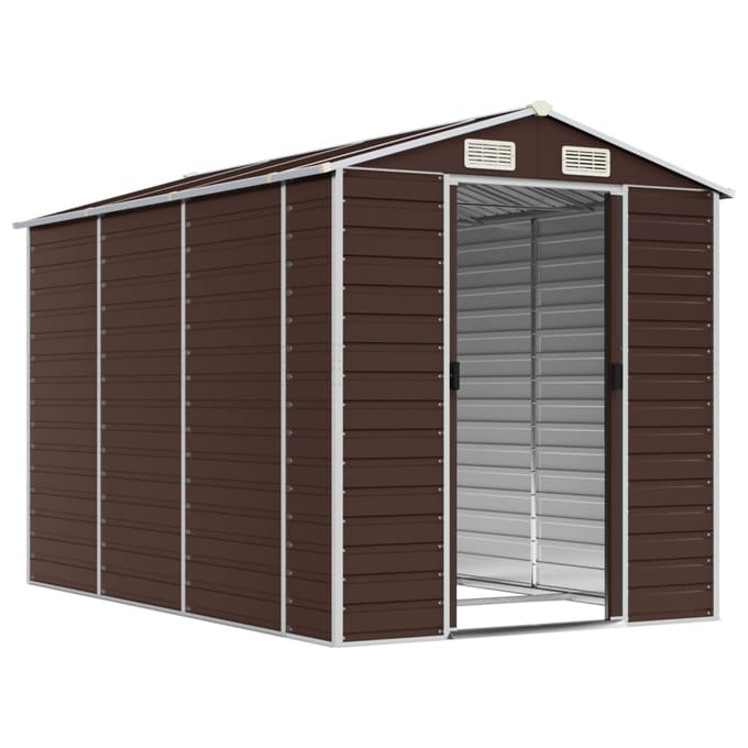 vidaXL - Tuinhuis - Bruin - 191x300x198 - cm - Gegalvaniseerd - Staal