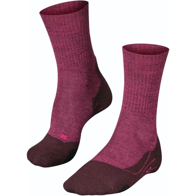 FALKE TK2 Wool anti-blaar dik wol functioneel materiaal wandelsokken dames rood - maat 35-36