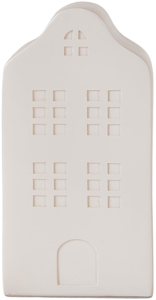 Clayre & Eef Nachtlampje Huis LED 8x9x17 cm Wit Kunststof