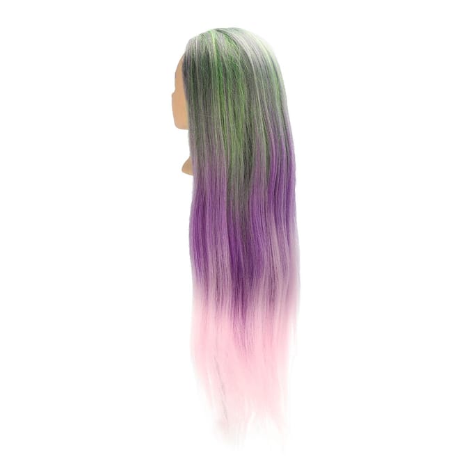 Groen Paars Pruik Haar Mannequin Hoofd Kapselstyling Training Vlechten Pophoofd met Klem beige