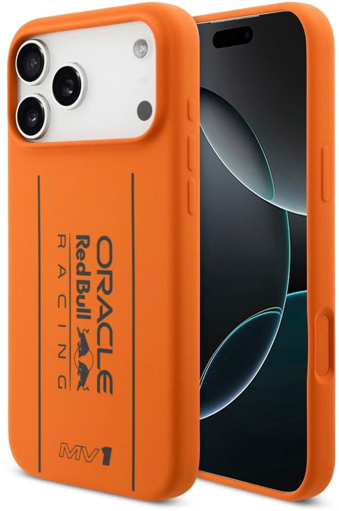 Red Bull Racing Back Cover Case - iPhone 17 Pro Max - Oranje - Schokabsorberend - Big Vertical Logo