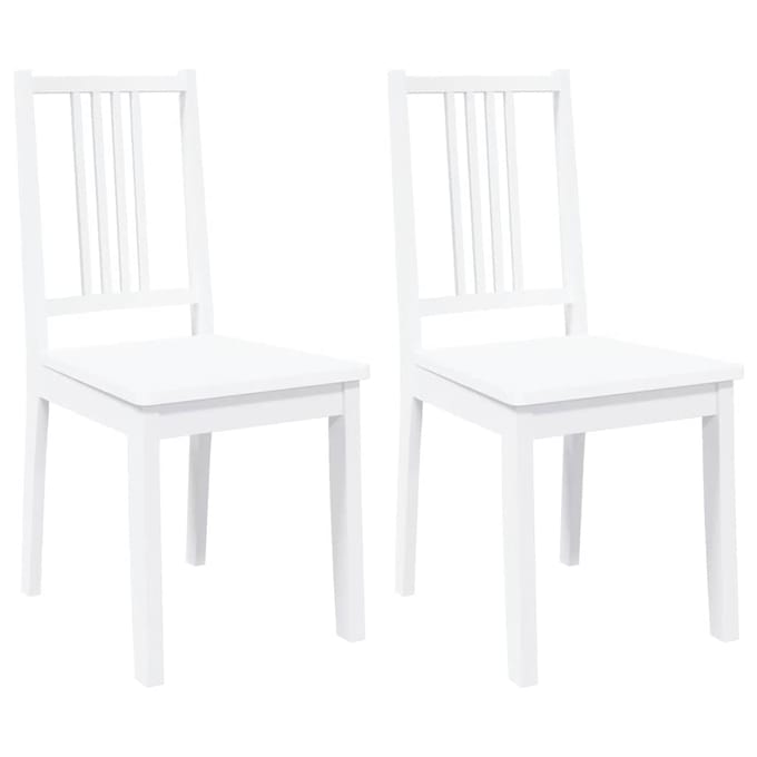 vidaXL - Eetkamerstoelen - 2 - st - massief - hout - rubber - wit