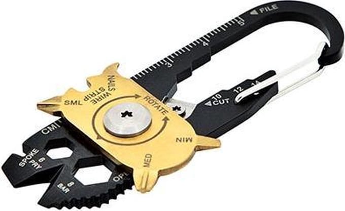 Scoby - Multitool Sleutelhanger - Survival Gadget - Outdoor Tool - EDC Keychain Tool - 20-in-1 Functies - Cadeau - Zwart