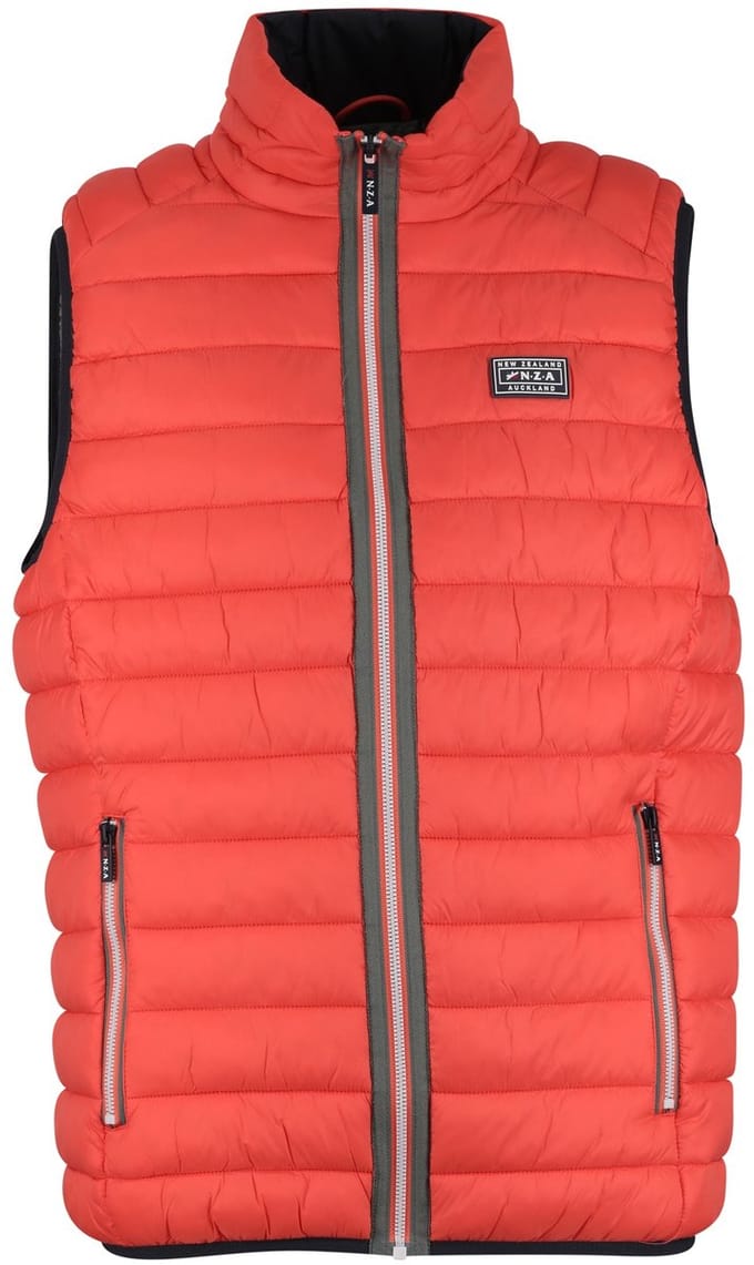 Oranje bodywarmer New Zealand waterafstotend en gewatteerd
