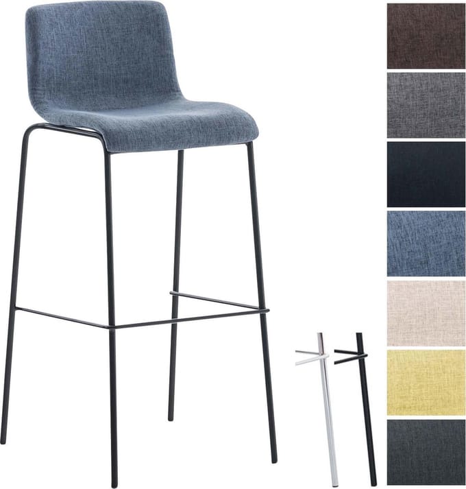 CLP Hover Barkruk - Stof blauw zwart