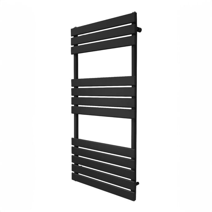 Platte paneel handdoekradiator - zwart - 1200x600mm - 12 panelen