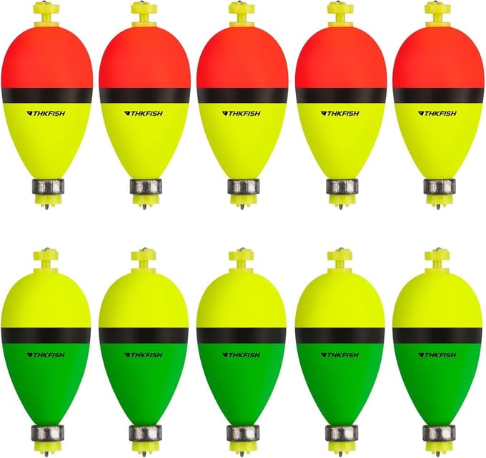 10x Schuim Visdobbers Set - Verpakking Ovale Slip Bobbers voor Forel, Baars en Witvis