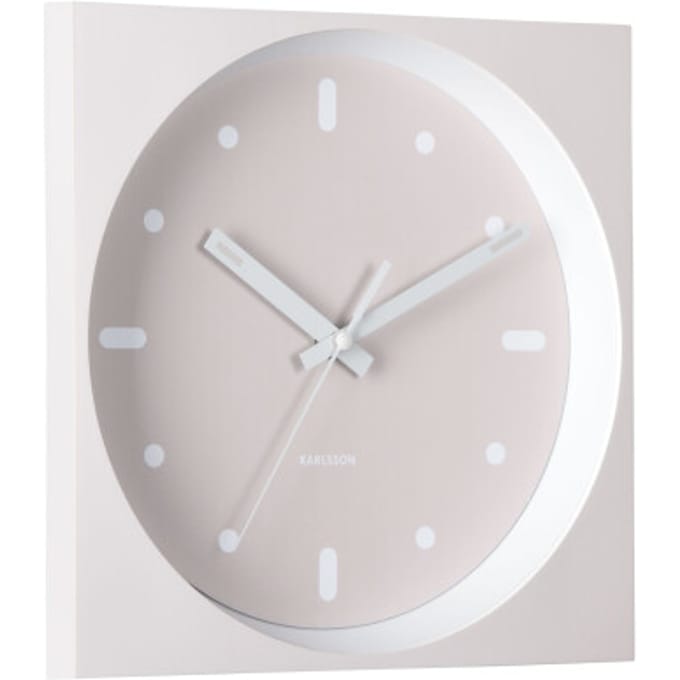 Karlsson Wandklok Incesante Square - Warmgrijs - Ø25cm - Wandklok Modern