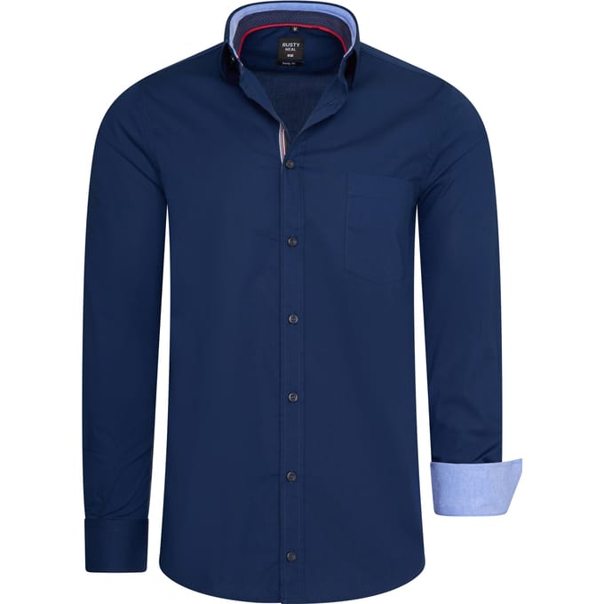 Rusty Neal Overhemden Overhemd Regular Fit Blauw