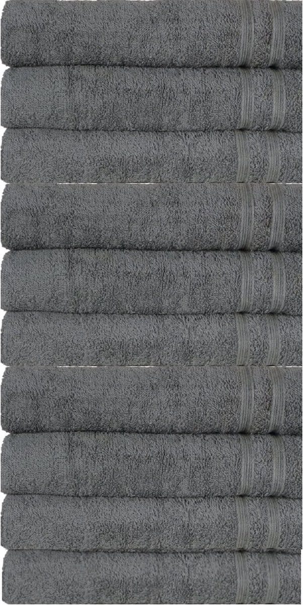 Luxe Badlakens 140x70 cm - Baddoeken - Modern Grijs - 10 Stuks
