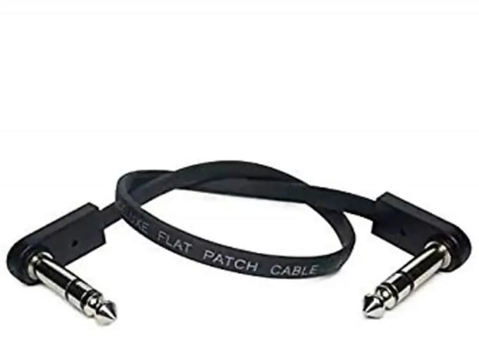 EBS PCF-DLS58 Deluxe - Flat Stereo Patchkabel - 58 cm - TRS Haaks/Haaks - Dubbelgeleider - Dubbele Afscherming - Flexibele Koperconductor - Zwart