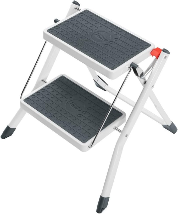 Mini Stalen Trapladder - Antislip, Tot 150 kg, Met Klapbeveiliging en Draaggreep
