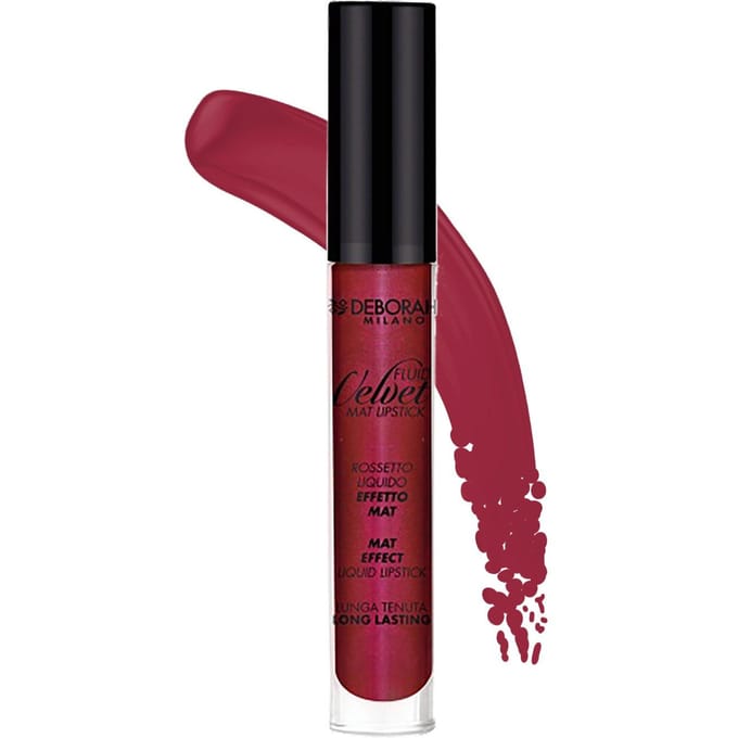 Deborah, Fluid Velvet, Mat, Vloeibare Lippenstift, 50, Kers, 4,5 g