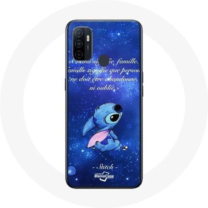 Oppo A53 Stitch Ohana Quote-hoesje