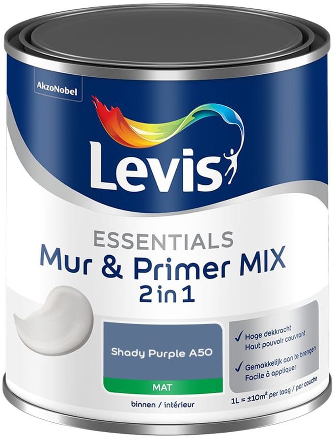 Levis - Essentials Mur & Primer Mix - Shady Purple A50 - Mengverf - 1 L