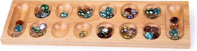 Mancala - Bonenspel - Bordspel - 44,5x12,7x2cm