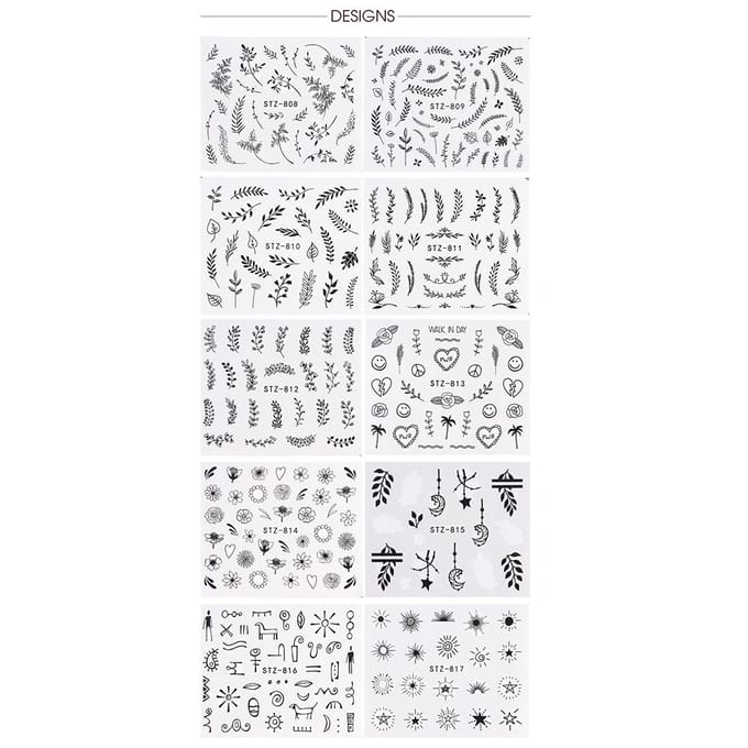 48 vellen nagelkunststickers wateroverdracht nagelsticker nagelstickers nagelkunstdecoratie manicure 68 Sheets gray