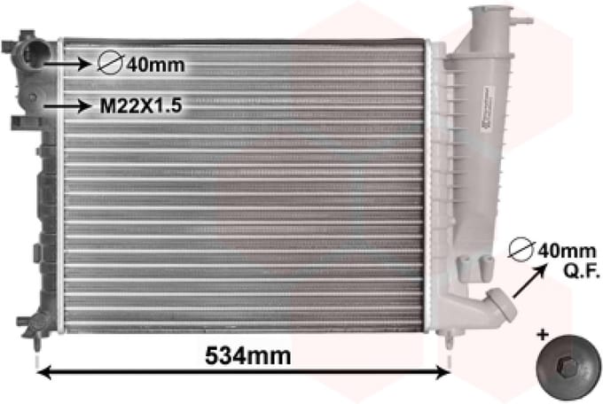 Van Wezel - RADIATOR VOOR CITROEN ZX 1991-1998 96050669