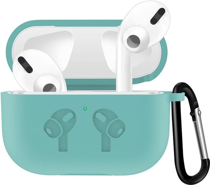 Airpods Pro case - Apple - turquoise siliconen - met musketon