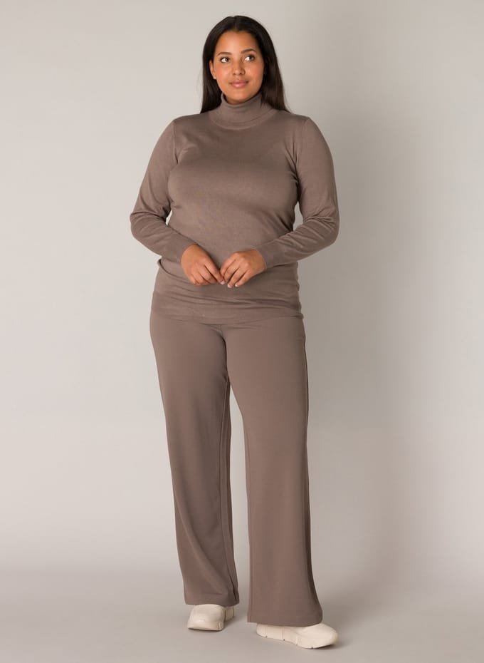 BASE LEVEL CURVY Arah Broek - Dark Taupe - maat W1(48) / L30