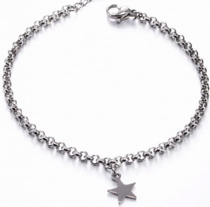 Jasseron Armband- Ster-zilverkleur- 20 cm - Charme Bijoux