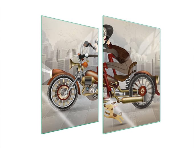 TMK ArtDeko - Glasbeschermplaat - Motor - 35x52 cm - Veilige Coating