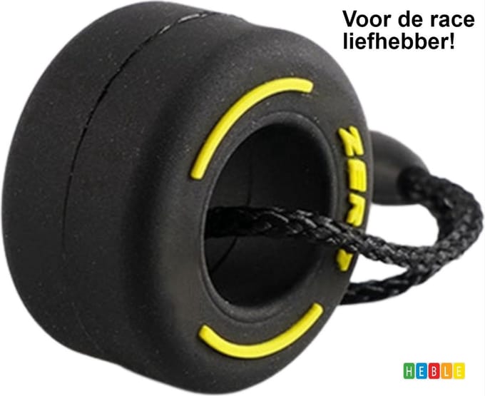 *** Formule 1 Sleutelhanger - Race Auto Band -Geel - Kinderfeest - Vrijgezellenfeest - van Heble® ***