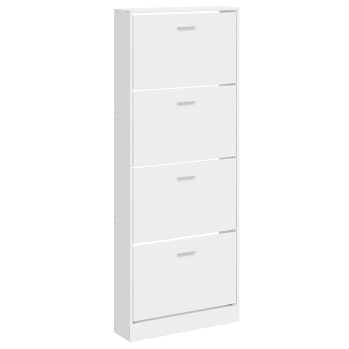 vidaXL - Schoenenkast - 59x17x150 - cm - bewerkt - hout - hoogglans - wit