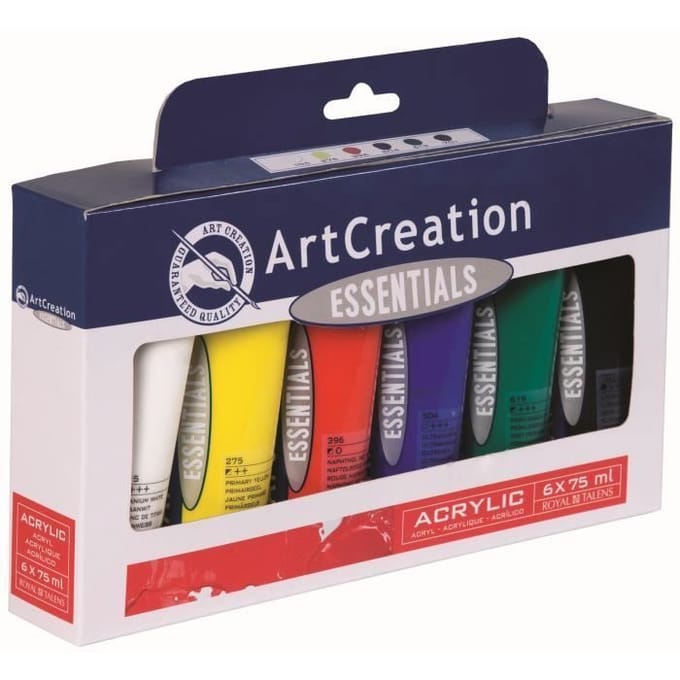 Set de Peinture Acrylique - Artcreation - 6 Tubes 75ml - Bleu - Finition Satiné pur