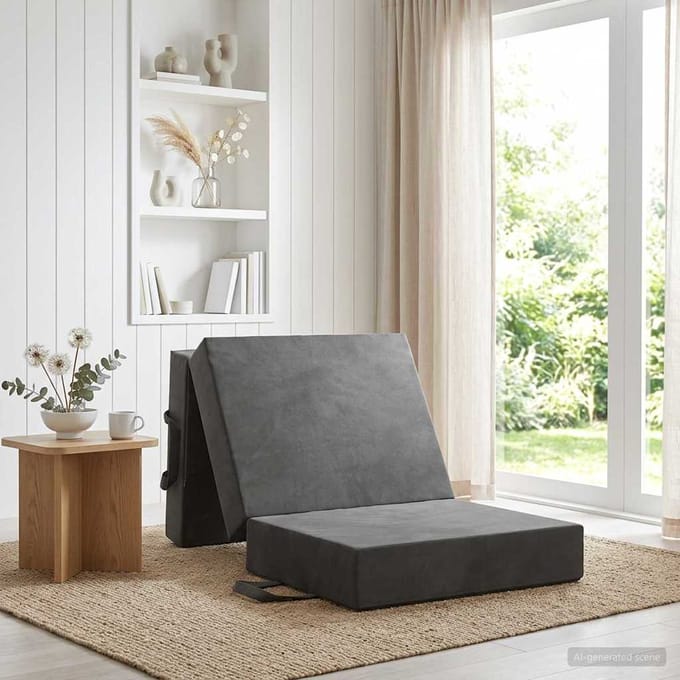 vidaXL - Vouwbare - Sofa - Bed - 75 - x - 63 - x - 45 - cm - Donkergrijs