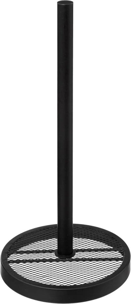 5Five Keukenrolhouder - zwart - staand - rvs - D16 x H33 cm - universeel