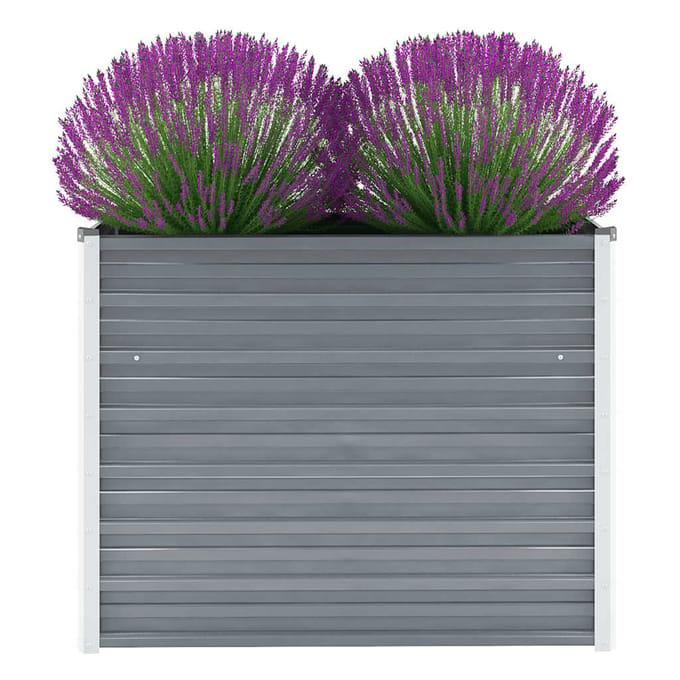vidaXL - Plantenbak - verhoogd - 100x40x77 - cm - gegalvaniseerd - staal - grijs