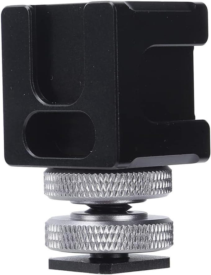 Camera Cold Shoe Mount - Triple Bracket Adapter - Videografie Uitbreiding - Sterke Legering Constructie