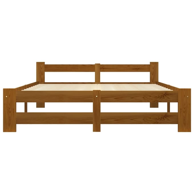 vidaXL - Bedframe - massief - grenenhout - honingbruin - 160x200 - cm